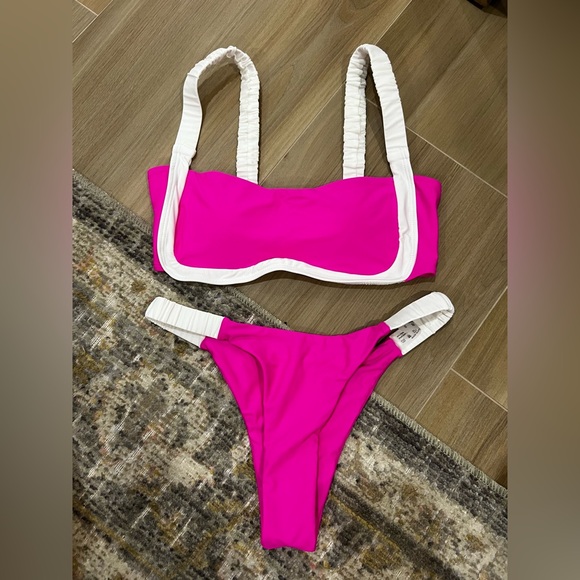 Women's Triangle High Leg Bikini Swimsuit Brazilian Cut Thong Bathing Suit Small - Picture 6 of 7